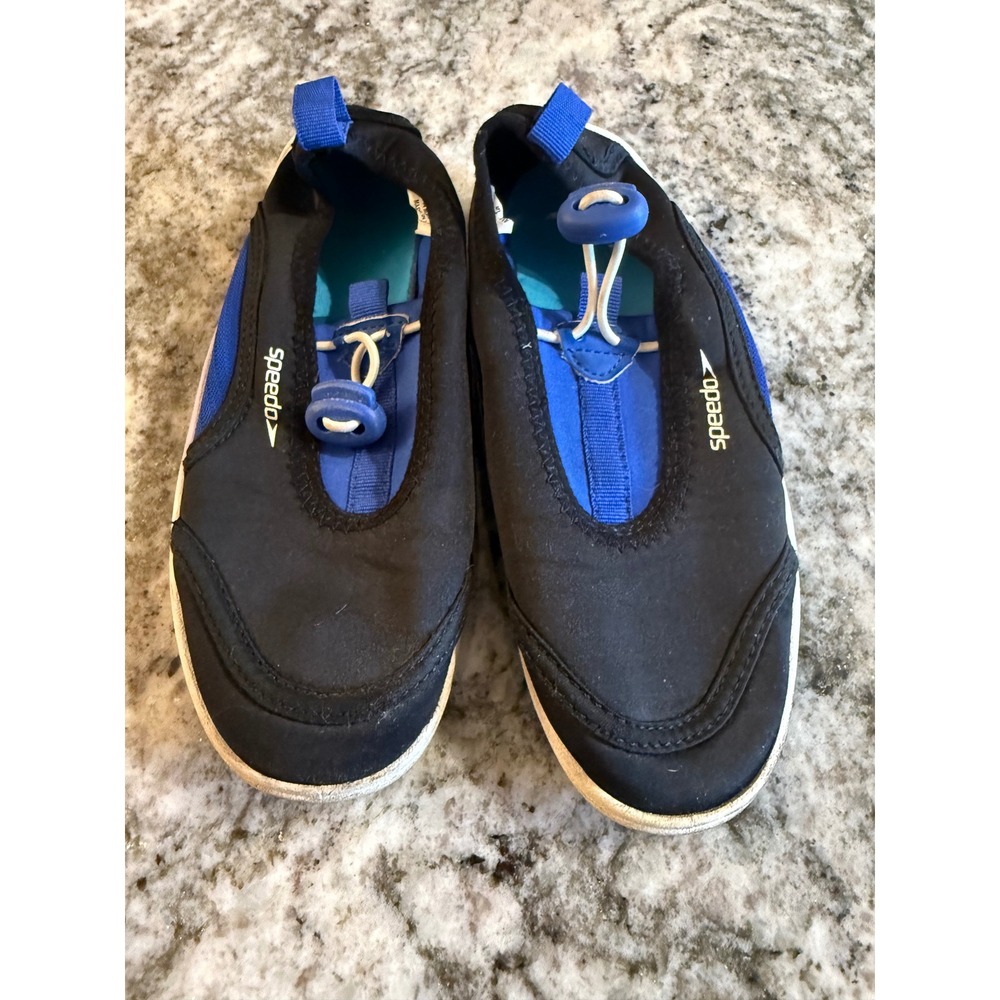 Speedo Kids Water Shoes‎ Aqua Socks Black Blue Slip On Toddler Size M